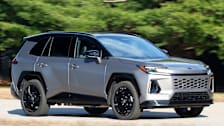 2026 Toyota RAV4 PHEV XSE driving at CR's test track