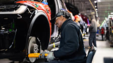 Assembly line at Tesla's Fremont factory