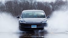 Tesla Model 3 in EV tire testing, hydroplaning resistance