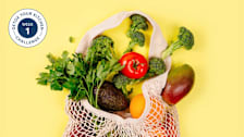 a bag of mixed produce
