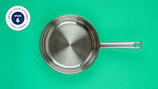 a stainless steel frying pan