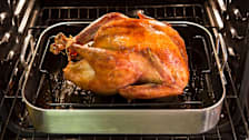 Cooked turkey in oven