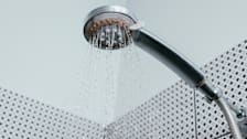 hard water buildup on a shower head