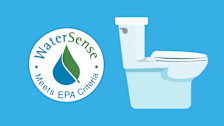 A WaterSense logo and an illustration of a toilet