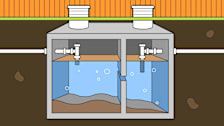 Illustration of a septic tank.