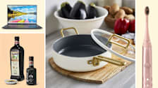 LG Gram 17” laptop, Kirkland Signature Organic Balsamic Vinegar of Modena, Fini Organic Balsamic Vinegar of Modena, GreenPan Stanley Tucci Ceramic Nonstick Cookware Set, and Burst Pro Sonic