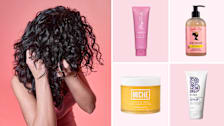 Woman scrunching her curls, Rizos, Miche, Camille Rose, Briogeo hair gels