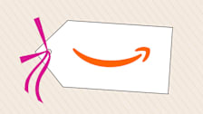 Illustration of a shopping tag with the Amazon Logo.