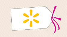 Illustration of a shopping tag with the Walmart Logo.