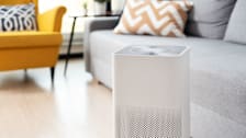 Air Purifier in front of couch