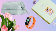 Beis dop kit, Rise & Shine puzzle, fitness tracker, tulips