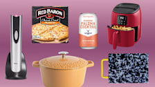 Cutwater paloma, Dash air fryer, Fredericks & Mae cutting board, Oster wine opener, Tia Mowry dutch oven, Red Baron pizza