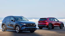 2026 Mazda CX-5, front and rear, on a beach