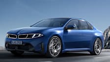 2027 BMW i3 electric sedan driving, front