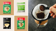 Melitta Natural Brown, Gourmet, Bamboo, Amazon Basics coffee filters, Chemex coffee maker with grounds