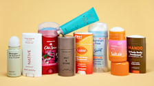 group of 9 different deodorants (Nécessaire, Native, Old Spice, Salt & Stone, Lumē, Secret, Saltair, and Mando)
