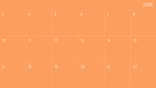 Orange June calendar with deep discount products