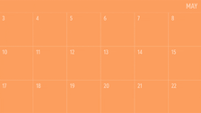 Calendar with 3 products on sale in May