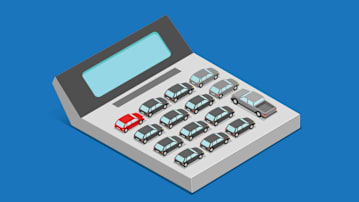 Calculator made of keys that are cars