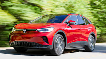 Front view of a 2023-2025 Volkswagen ID.4 driving.