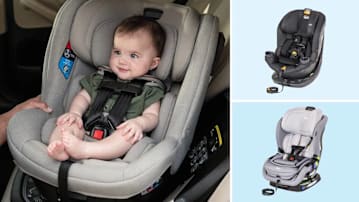 Nuna Revv convertible car seat, Chicco Fit360, and Britax Poplar