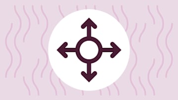 icon depicting a circle with arrows pointing outward in cardinal directions