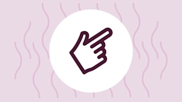 icon depicting a hand cursor with index finger pointing towards the upper right