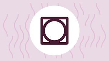 icon depicting the symbol for drying, a circle in a square