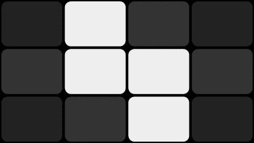 Graphic matrix of rounded rectangles to represent LED lighting and local dimming