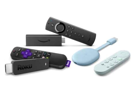 Roku Streaming Stick+, Amazon Fire TV Stick 4K, and Google's Chromecast with Google TV