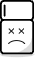 icon depicting a sad refrigerator