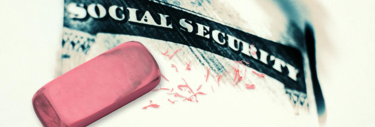 Social security card erased