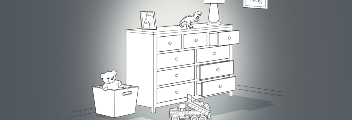Dresser in childs room