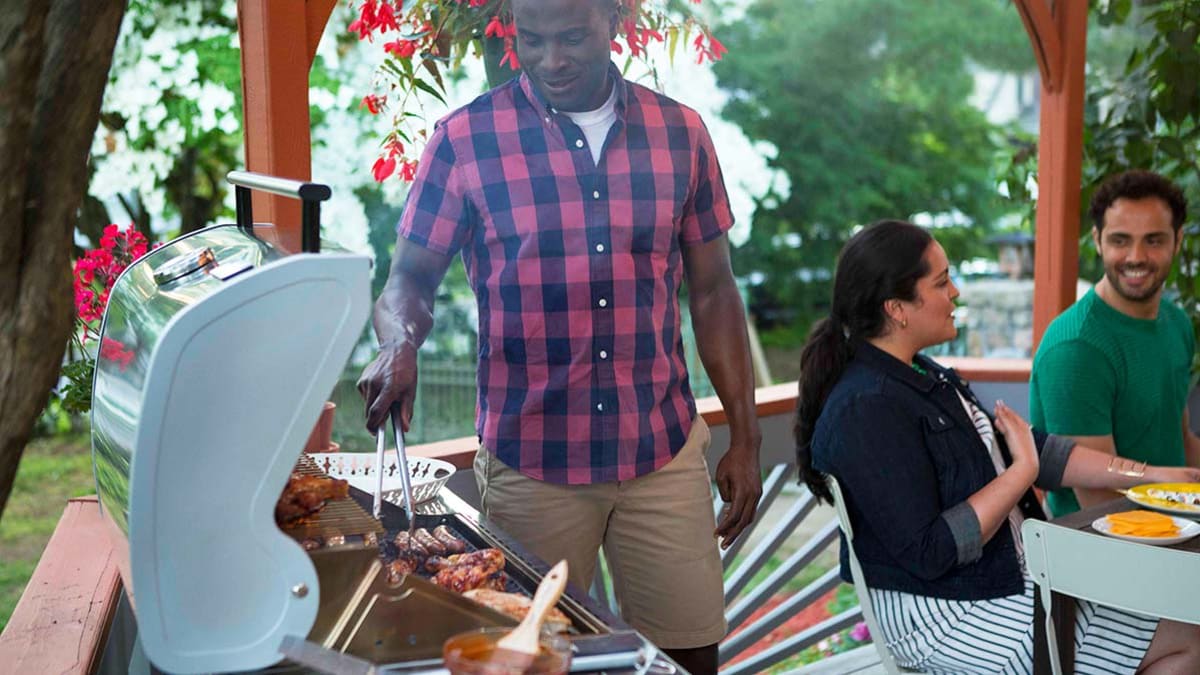 Tending grill