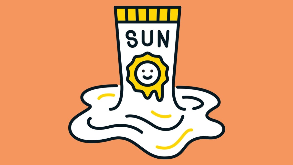 illustration of a melting sunscreen tube