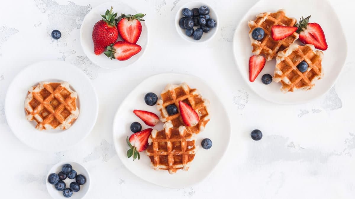 Waffles with berries