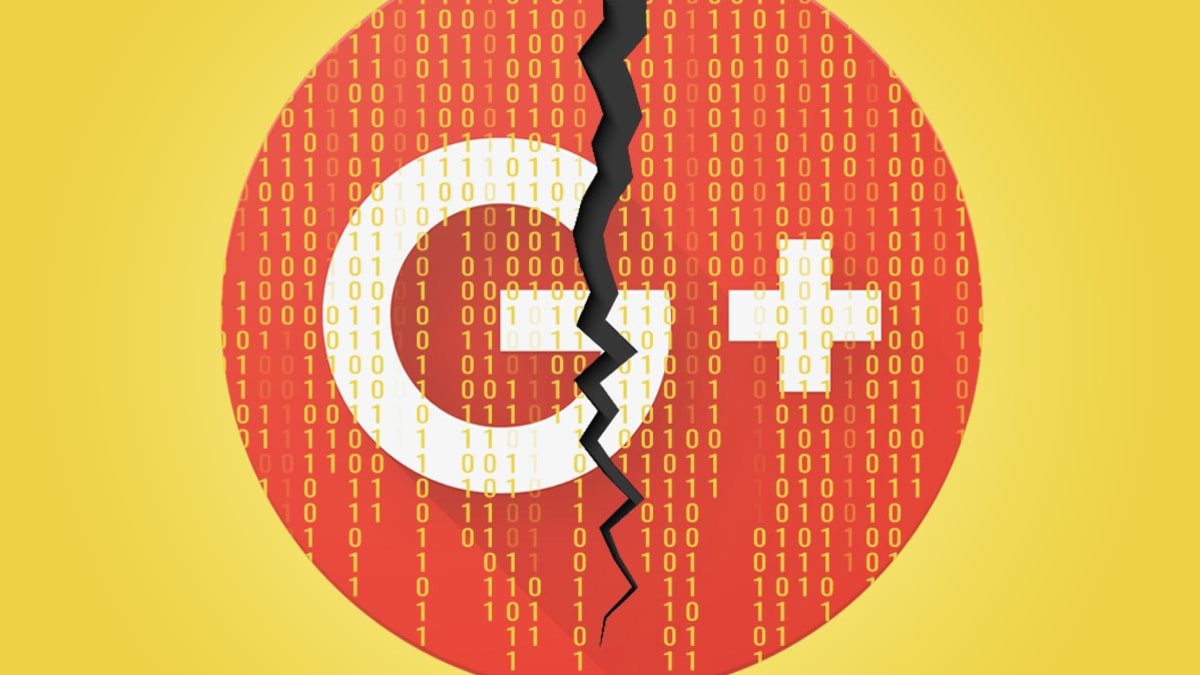 Google plus logo affected by data breach concept