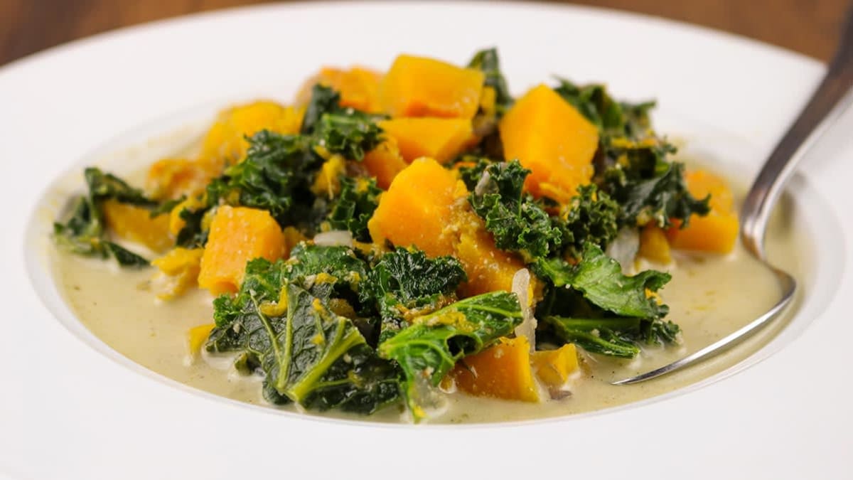 Butternut squash and kale stew