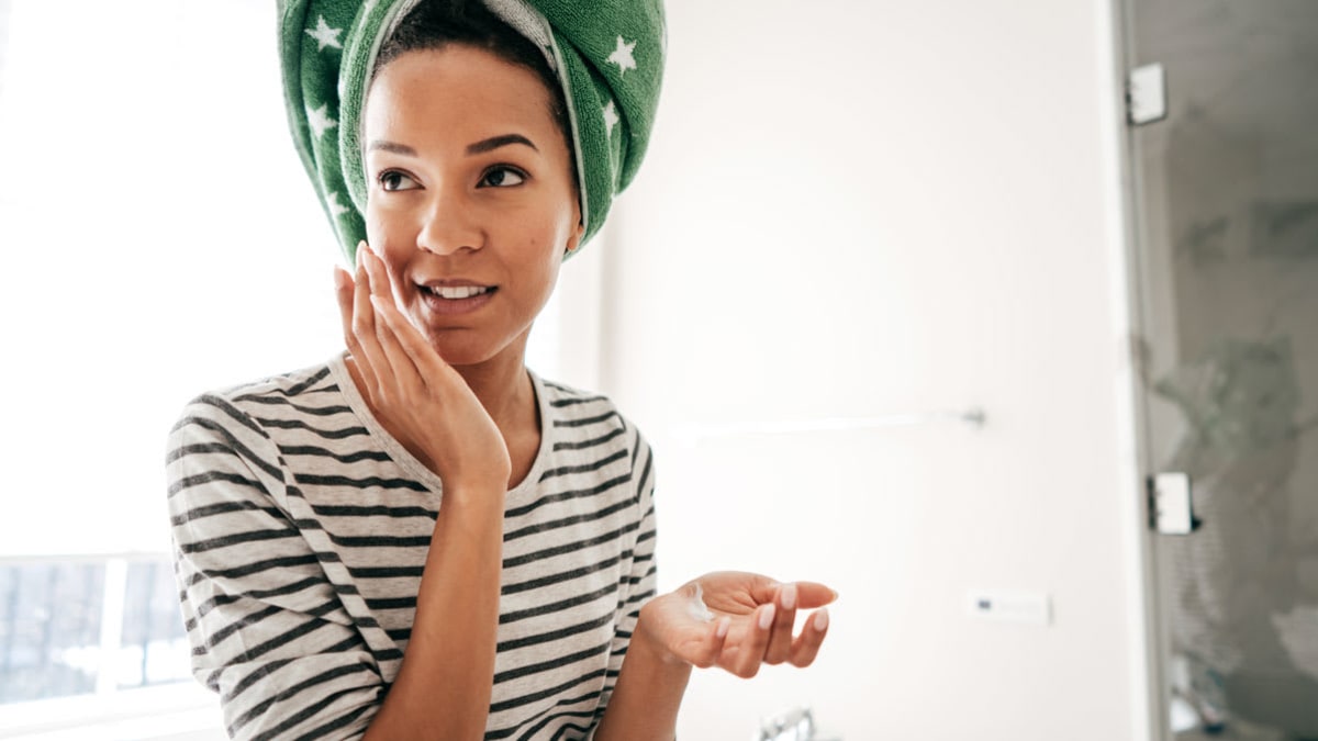 applying cream