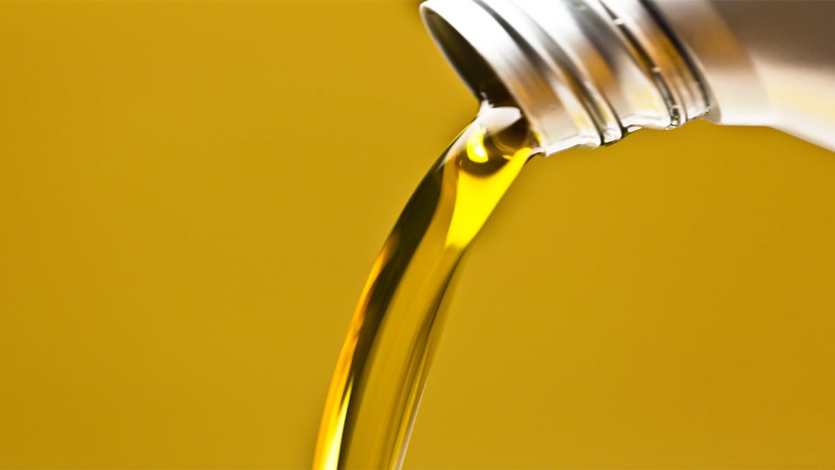 oil pouring from bottle