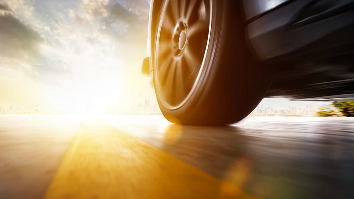 Tire on Car driving