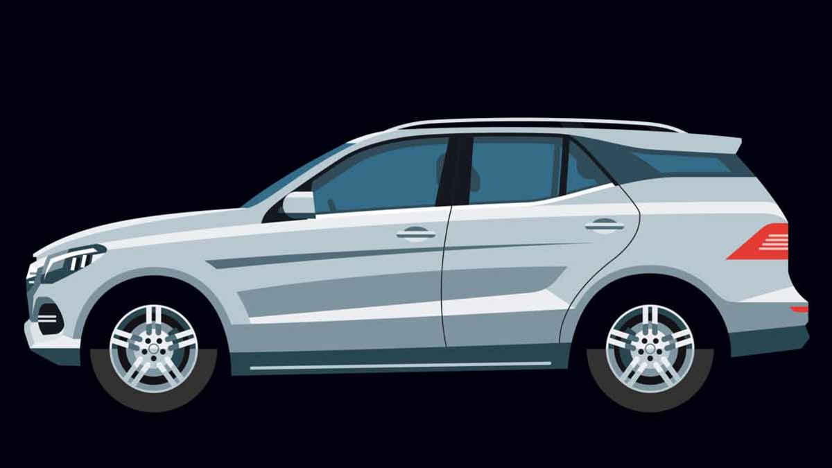 illustration of silver SUV
