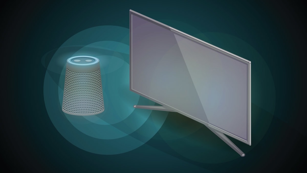 home theater tv and smart speaker