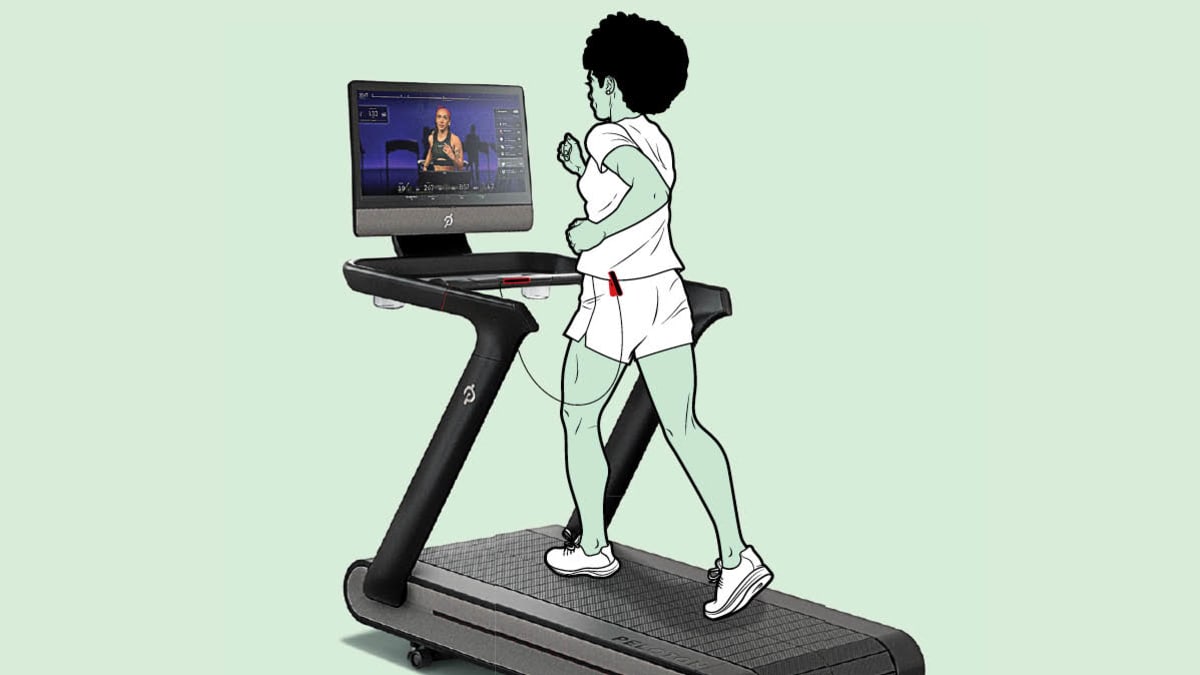 Woman on Pelton tread