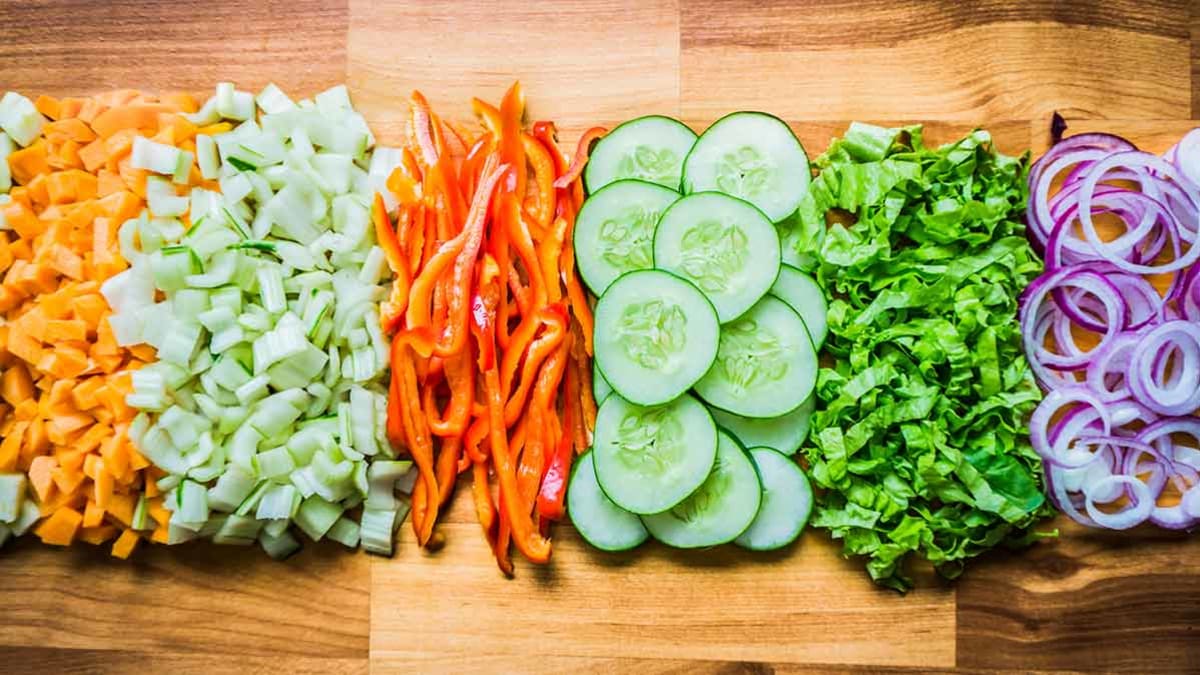 chopped veggies