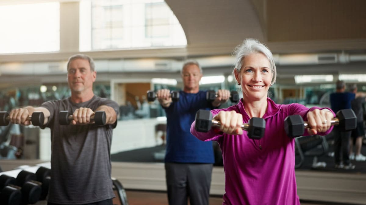 seniors working out