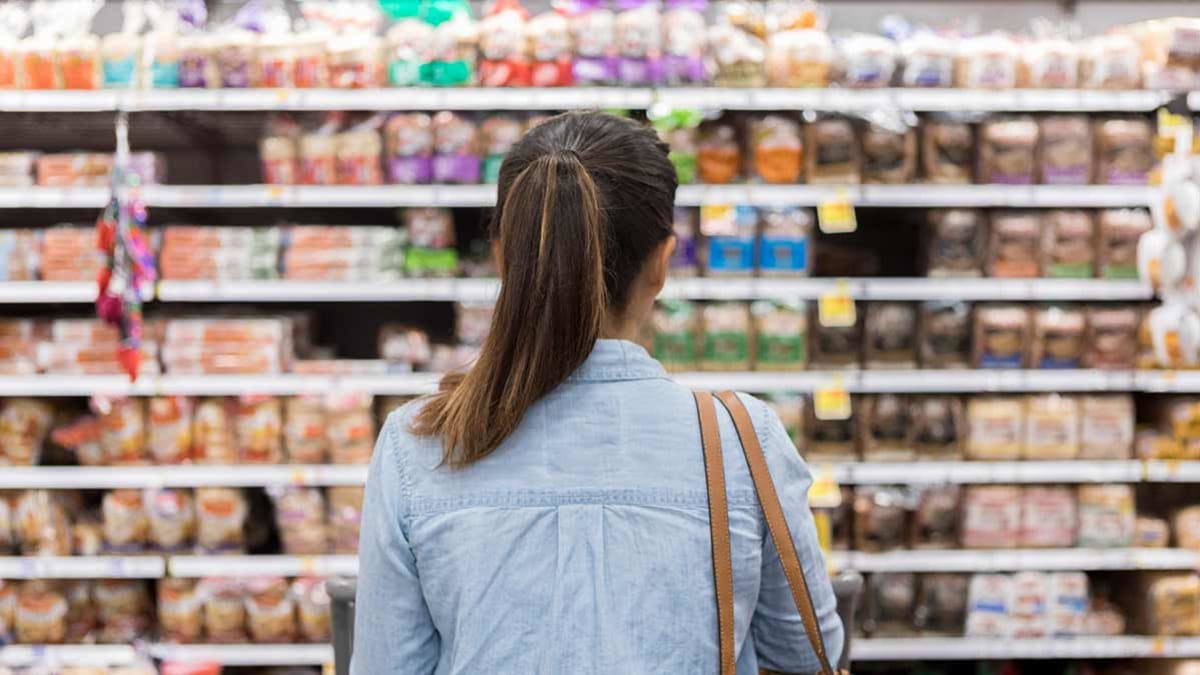 person at grocery store