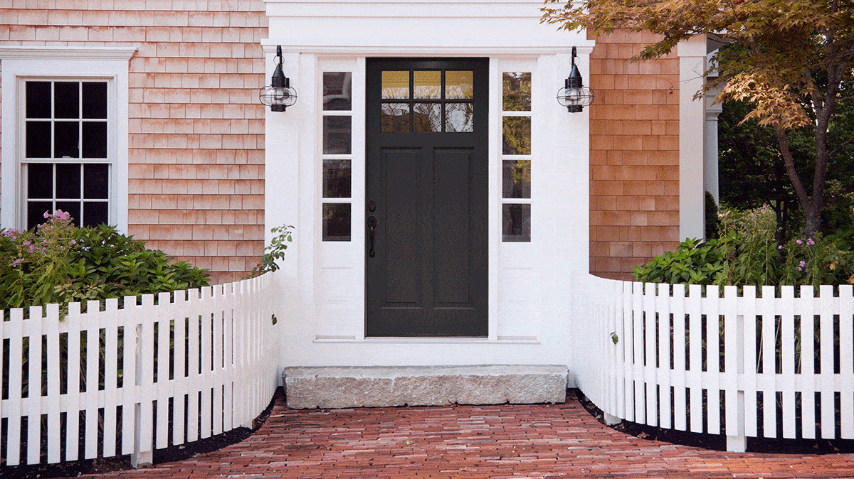 How door with rotating colors