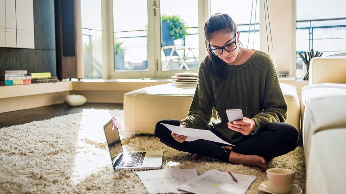 person working at home