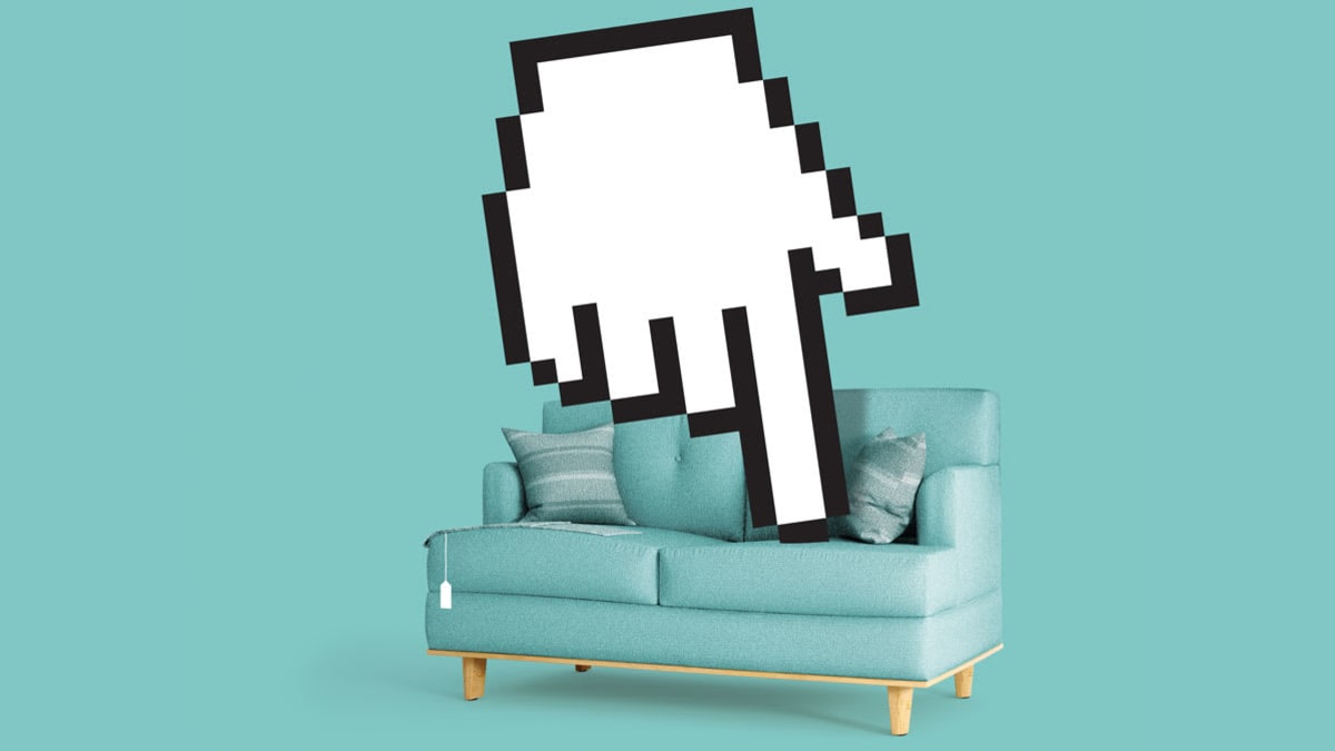 couch with mouse cursor